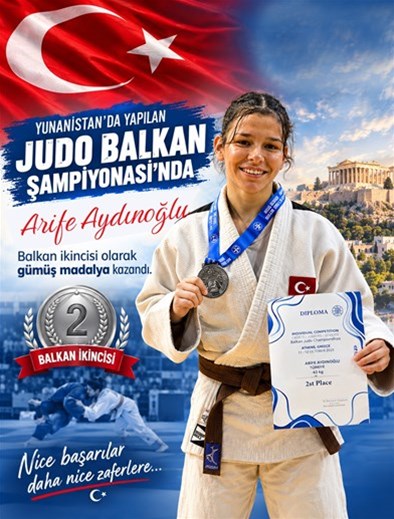ARİFE AYDINOĞLU’NDAN JUDO BALKAN İKİNCİLİĞİ